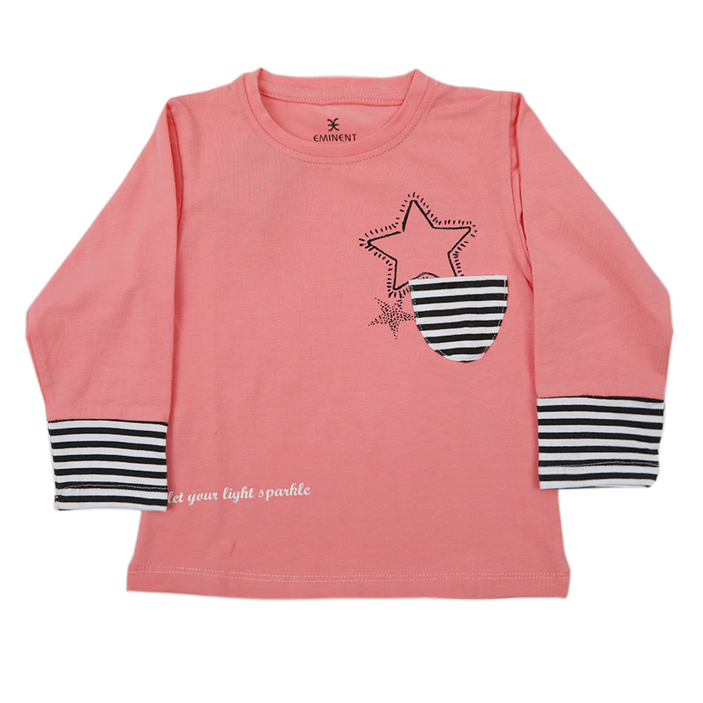 Eminent Girls Full Sleeves T-Shirt - Flamingo Pink, Girls T-Shirts, Eminent, Chase Value