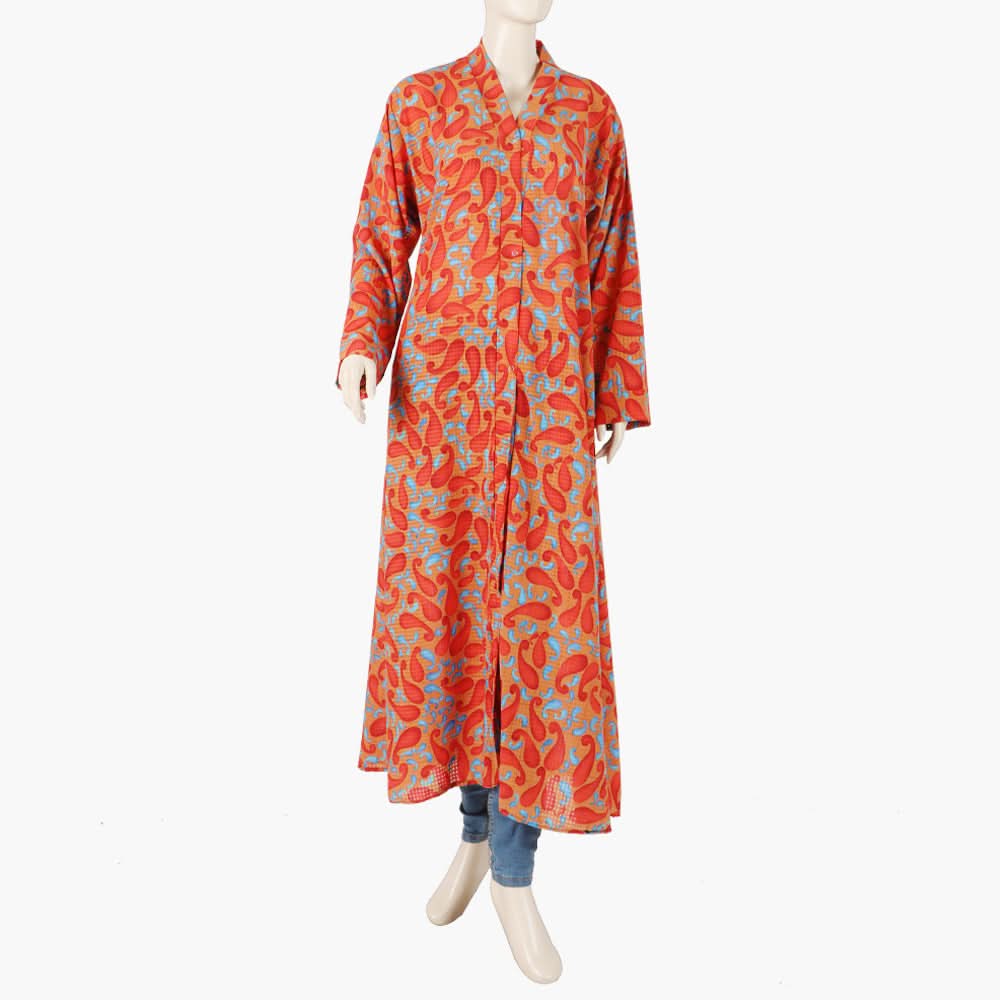 Women's Abaya Front Open - Orange, Women Abayas, Chase Value, Chase Value