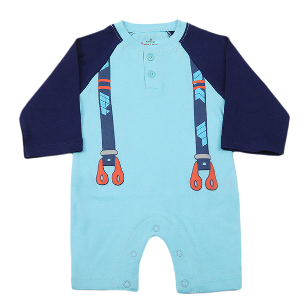 Eminent Newborn Boys Full Sleeves Romper - Blue