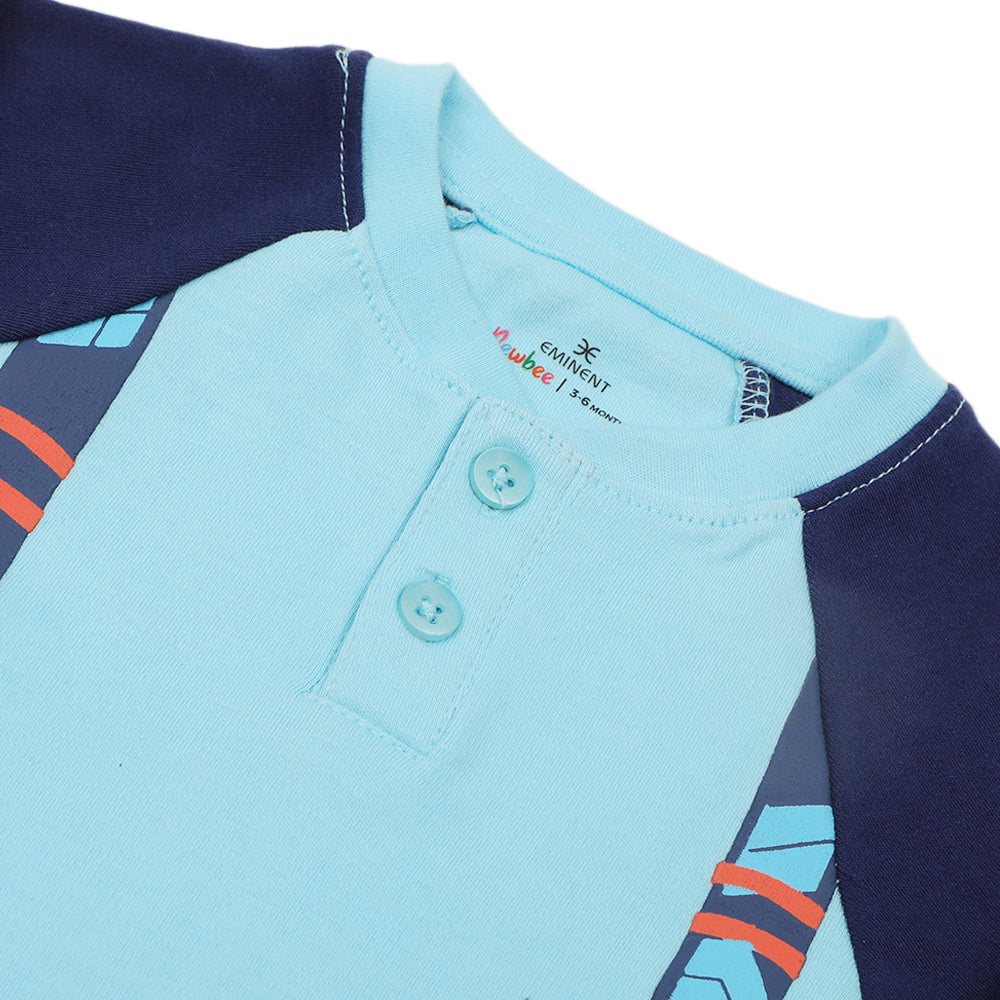 Eminent Newborn Boys Full Sleeves Romper - Blue, Newborn Boys Rompers, Eminent, Chase Value