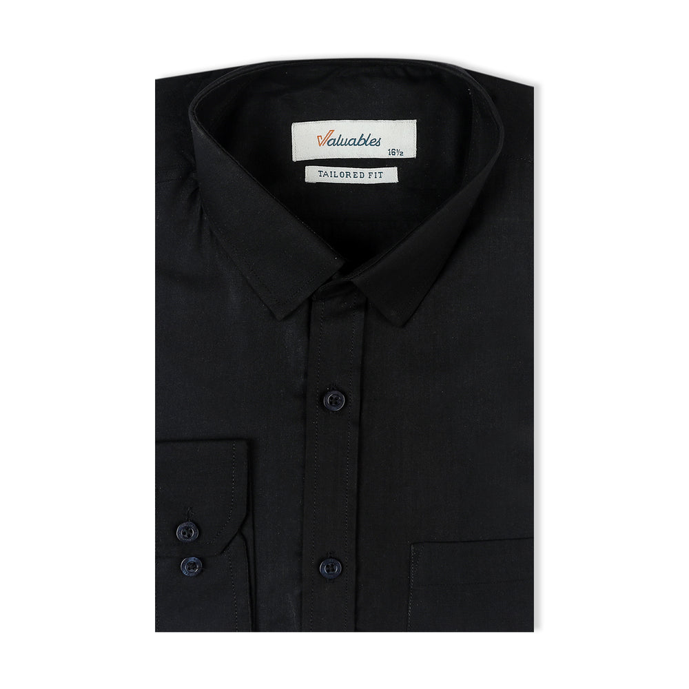Valuable Men's Formal Plain Shirt - Black, Men's Shirts, Chase Value, Chase Value