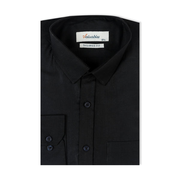 Valuable Men's Formal Plain Shirt - Black