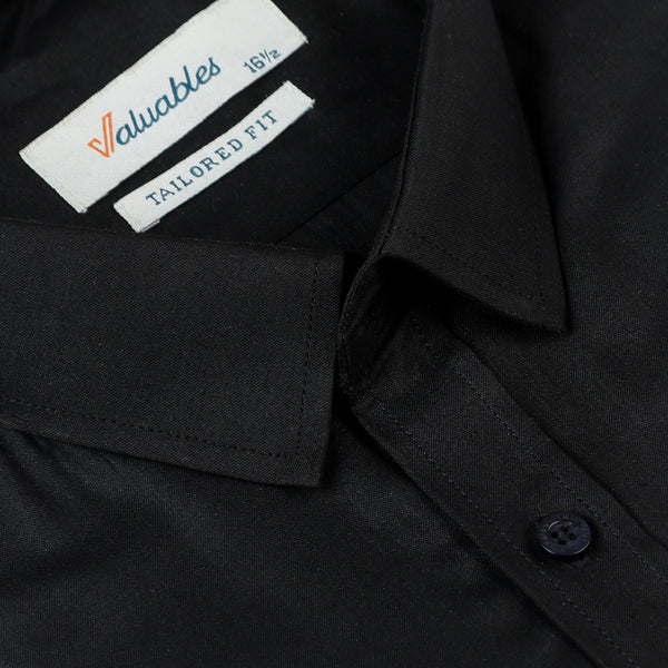 Valuable Men's Formal Plain Shirt - Black