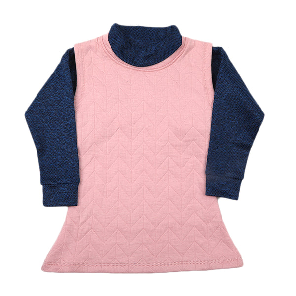 Eminent Girls Frock with Top - Pink & Blue