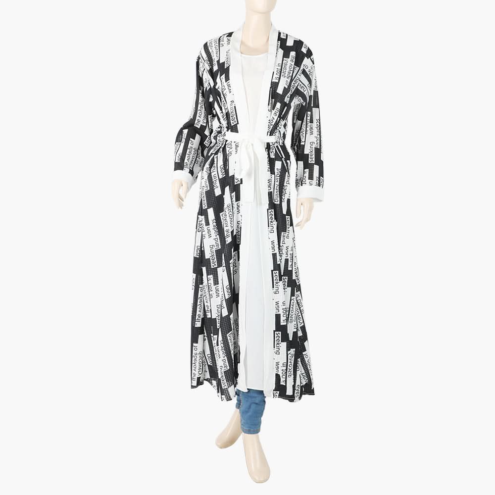 Women's Printed Abaya Coat Style - Multi Color, Women Abayas, Chase Value, Chase Value