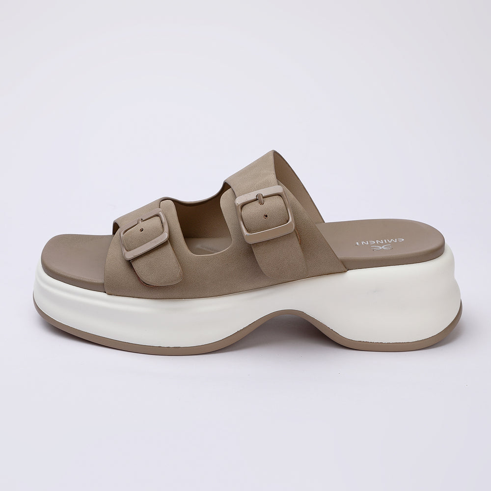 Eminent Women's Softy Slipper - Khaki, Women Slippers, Chase Value, Chase Value