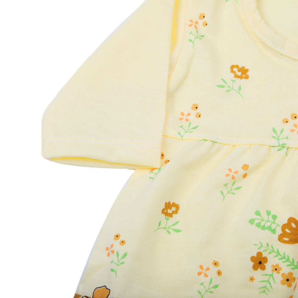 Newbron Girls Full Sleeves Suit - Lemon, Newborn Girls Sets & Suits, Chase Value, Chase Value