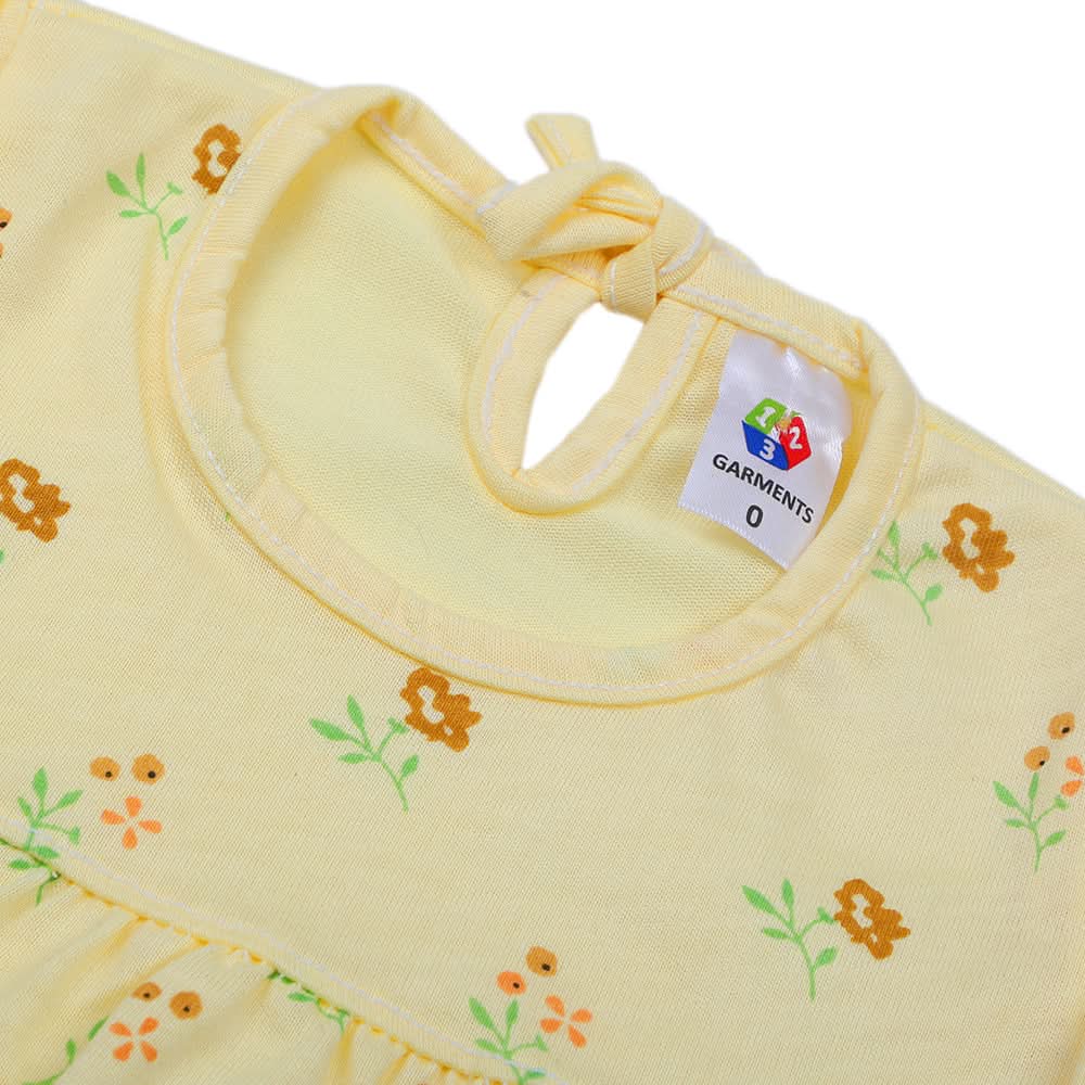 Newbron Girls Full Sleeves Suit - Lemon, Newborn Girls Sets & Suits, Chase Value, Chase Value