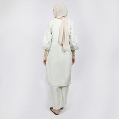 Women's Embroidered 2pcs Suit - Light Pista