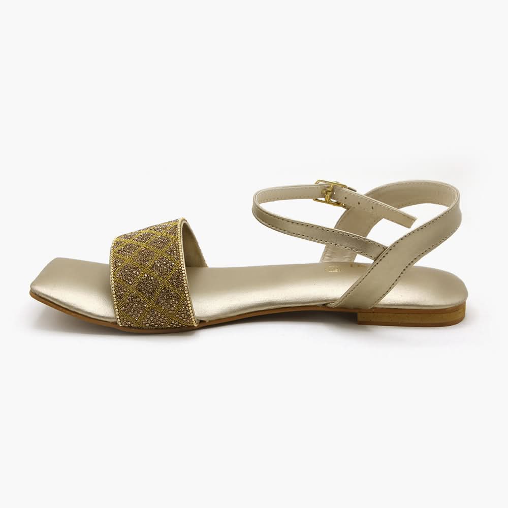 Women's Sandal - Golden, Women Sandals, Chase Value, Chase Value