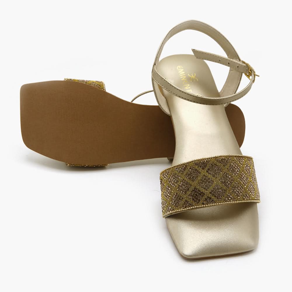 Women's Sandal - Golden, Women Sandals, Chase Value, Chase Value