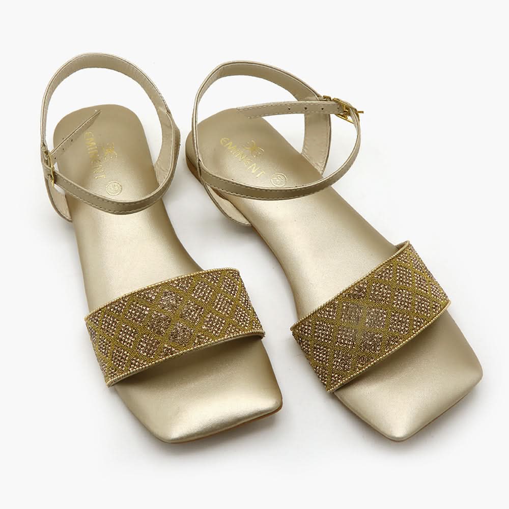 Women's Sandal - Golden, Women Sandals, Chase Value, Chase Value