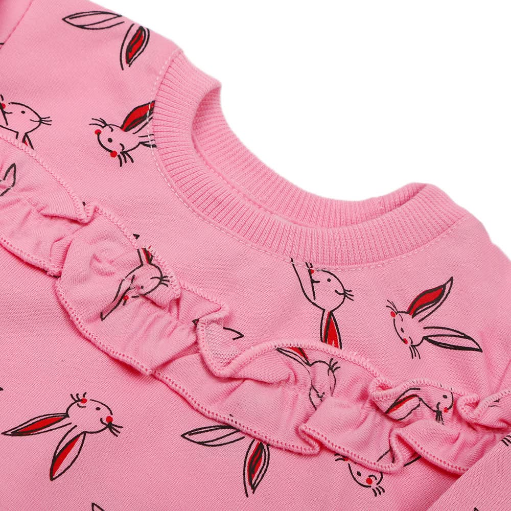 Newborn Girls Full Sleeves T-Shirt - Pink, Newborn Girls T-Shirts, Chase Value, Chase Value
