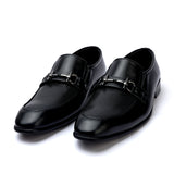 Valuable Perforated Leather - Slip-On Formal Loafers - Black, Men's Formal Shoes, Chase Value, Chase Value