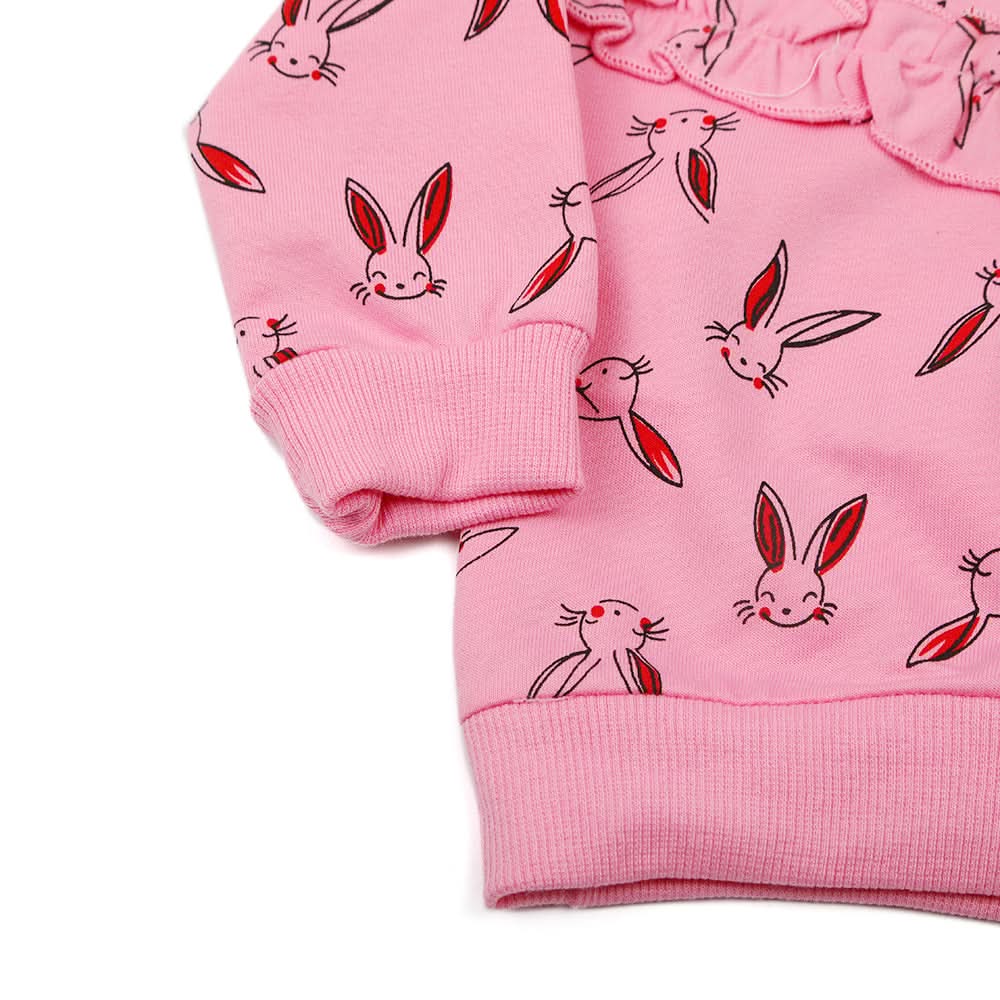 Newborn Girls Full Sleeves T-Shirt - Pink, Newborn Girls T-Shirts, Chase Value, Chase Value