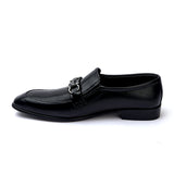 Valuable Perforated Leather - Slip-On Formal Loafers - Black, Men's Formal Shoes, Chase Value, Chase Value