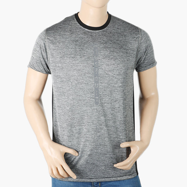 Men's Fancy Round Neck T-Shirt - Light Grey