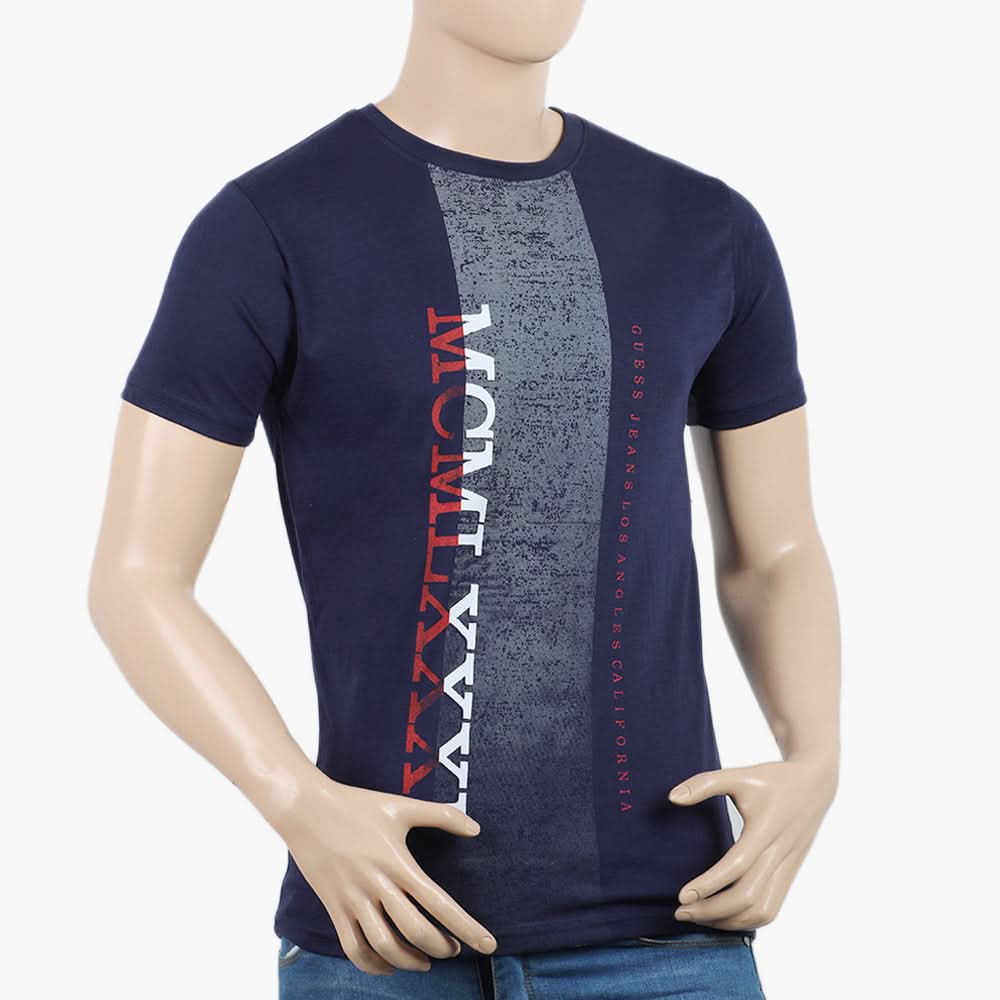 Men's Round Neck Half Sleeves Printed T-Shirt - Grey, Men's T-Shirts & Polos, Chase Value, Chase Value