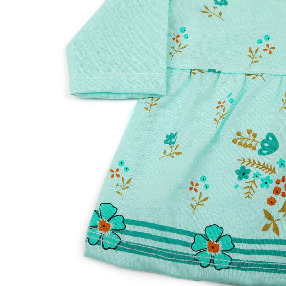 Newbron Girls Full Sleeves Suit - Cyan, Newborn Girls Sets & Suits, Chase Value, Chase Value