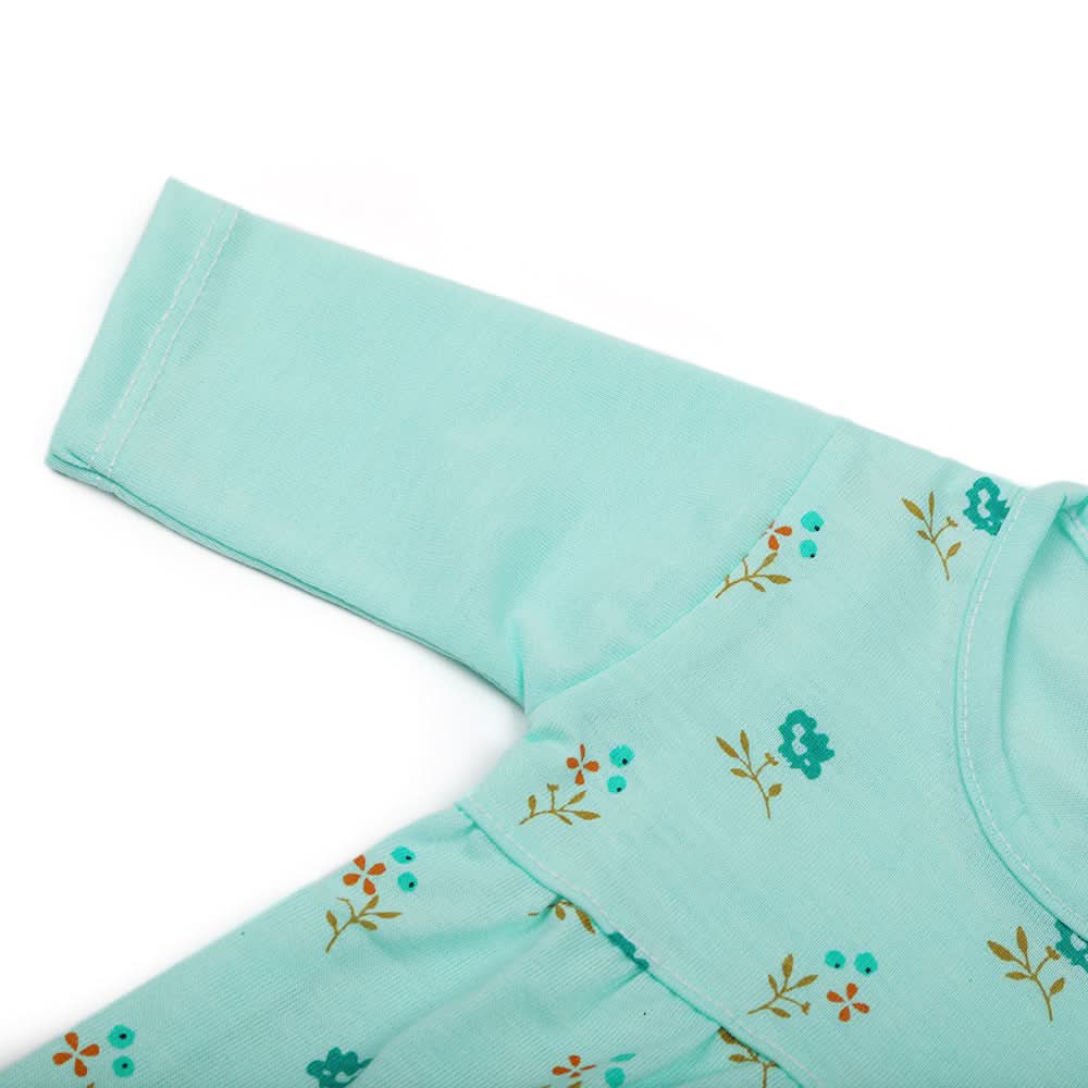 Newbron Girls Full Sleeves Suit - Cyan, Newborn Girls Sets & Suits, Chase Value, Chase Value
