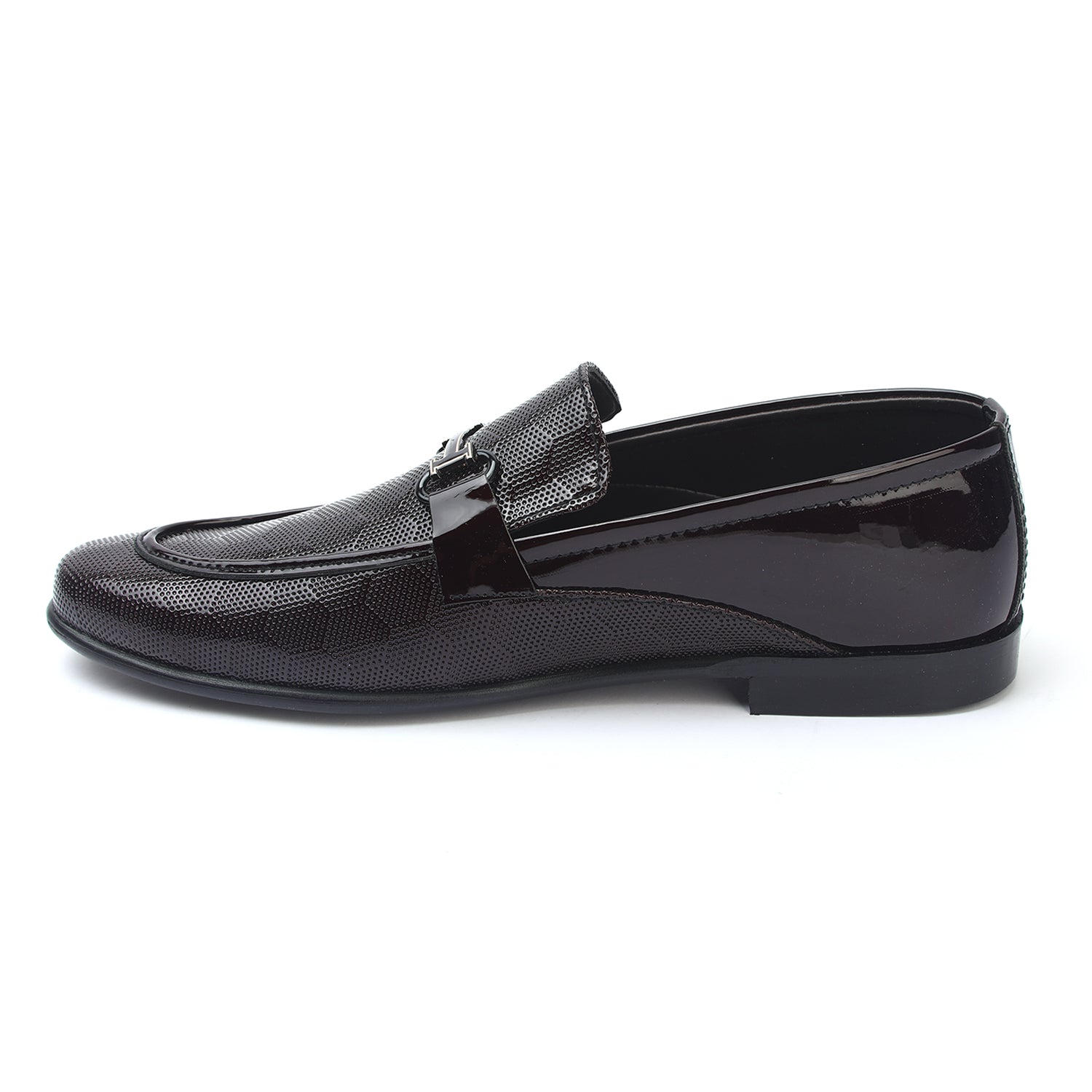Valuable Maroon Leather Loafers with Buckle Accent, Men's Formal Shoes, Chase Value, Chase Value