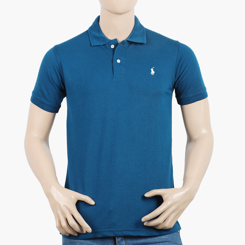 Men's Half Sleeves Polo T-Shirt - Steel Blue