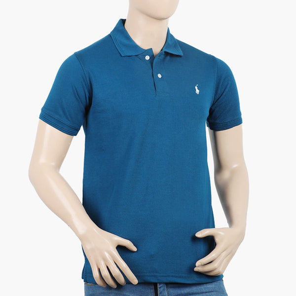 Men's Half Sleeves Polo T-Shirt - Steel Blue