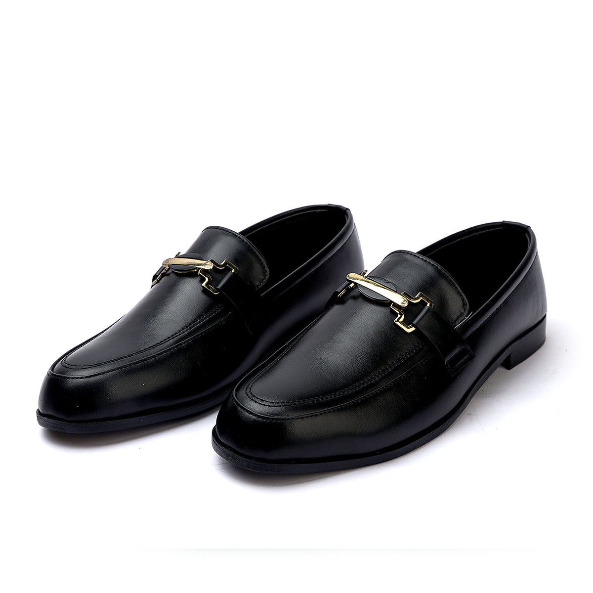Valuable Perforated Leather - Elegant Slip-On Dress Shoes - Black, Men's Formal Shoes, Chase Value, Chase Value