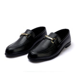 Valuable Perforated Leather - Elegant Slip-On Dress Shoes - Black, Men's Formal Shoes, Chase Value, Chase Value