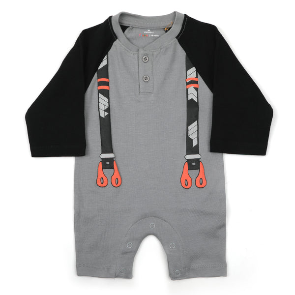 Eminent Newborn Boys Full Sleeves Romper - Grey