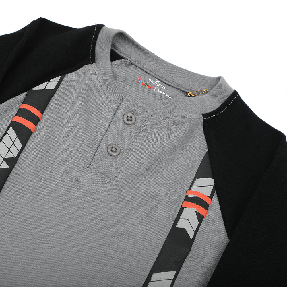 Eminent Newborn Boys Full Sleeves Romper - Grey, Newborn Boys Rompers, Eminent, Chase Value