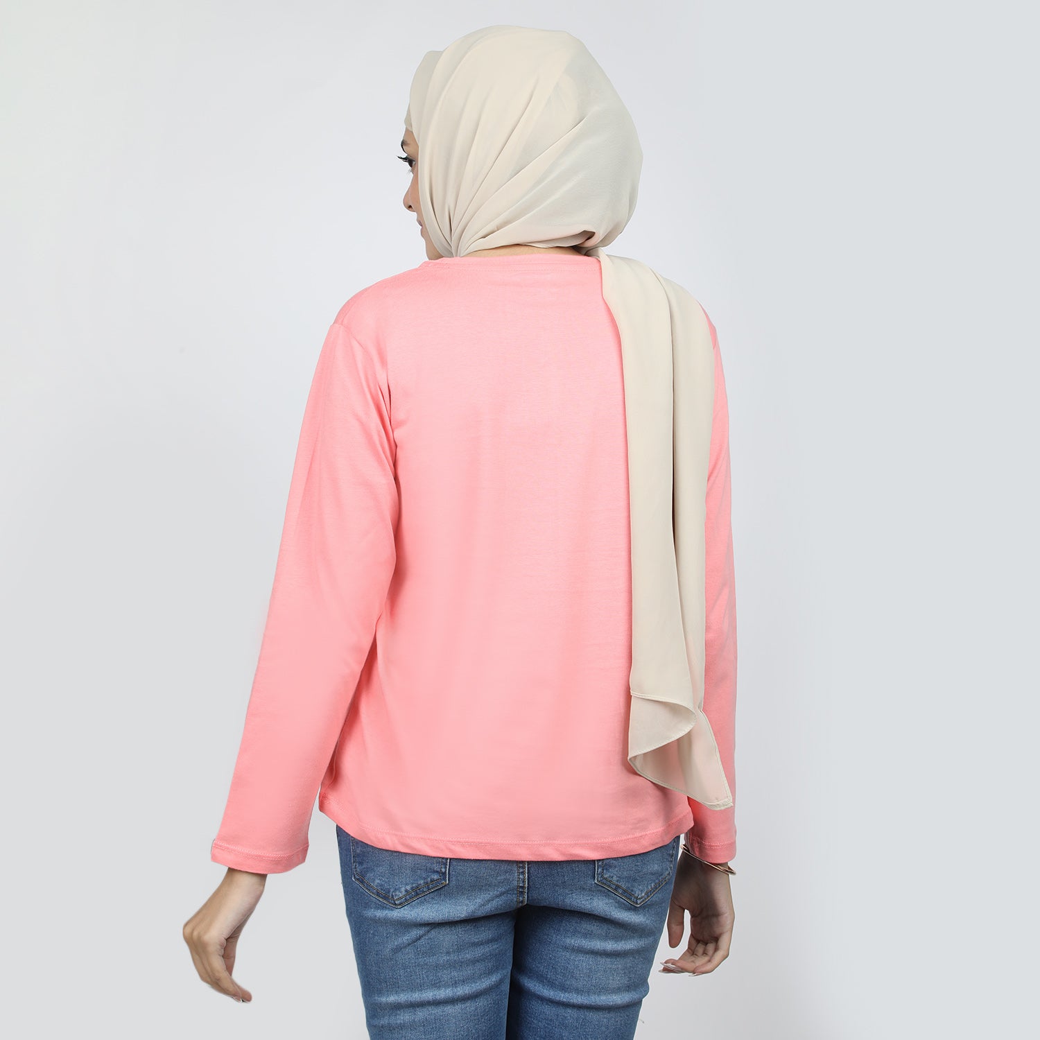 Women's Full Sleeves Printed T-Shirt - Pink, Women T-Shirts & Tops, Chase Value, Chase Value