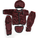 Newborn Boys 5PCS Suit - Maroon Black, Newborn Boys Sets & Suits, Chase Value, Chase Value