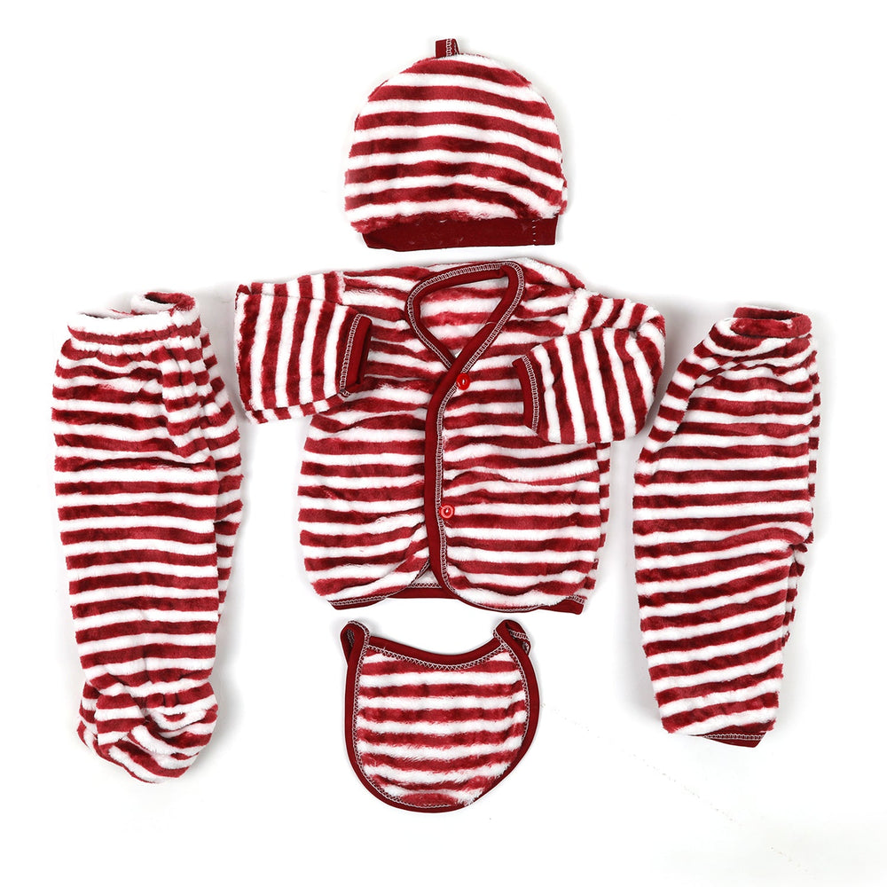 Newborn Boys 5PCS Suit - Maroon & Whit, Newborn Boys Sets & Suits, Chase Value, Chase Value