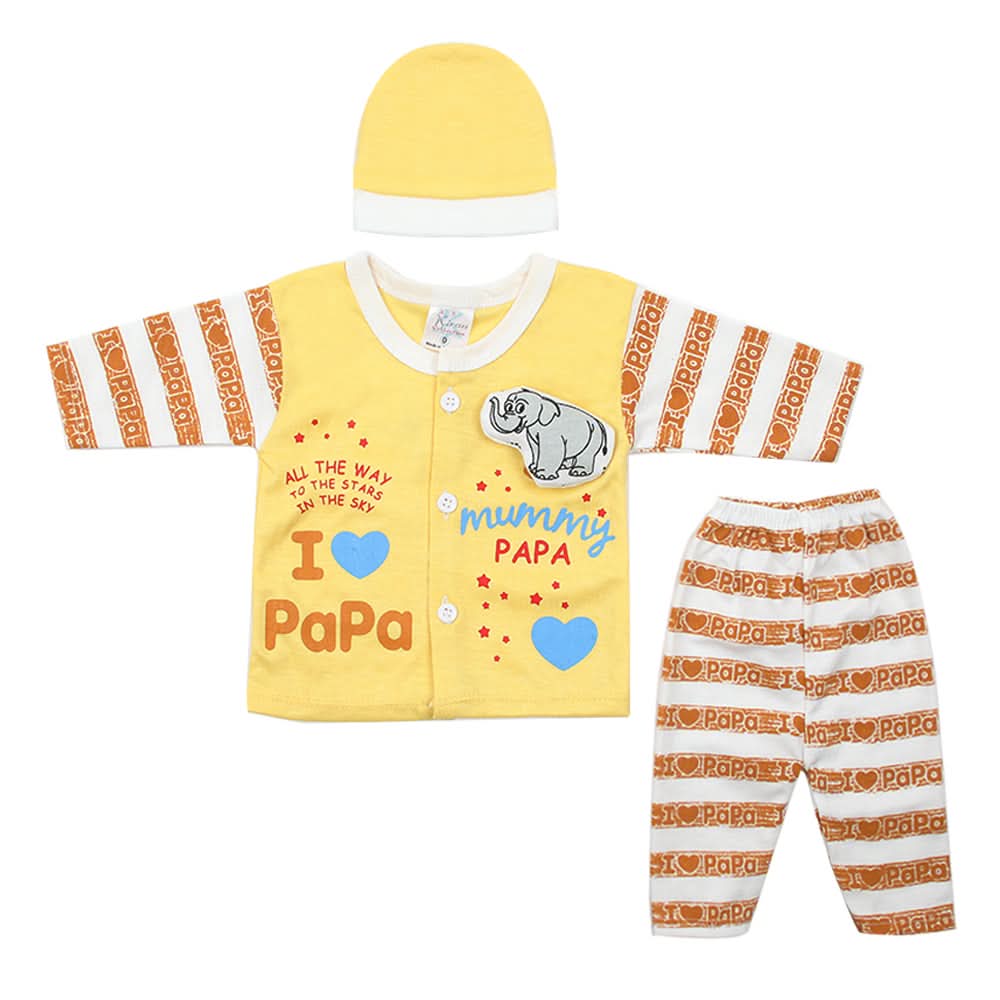 Newborn Boys Full Sleeves Suit - Yellow, Newborn Boys Sets & Suits, Chase Value, Chase Value