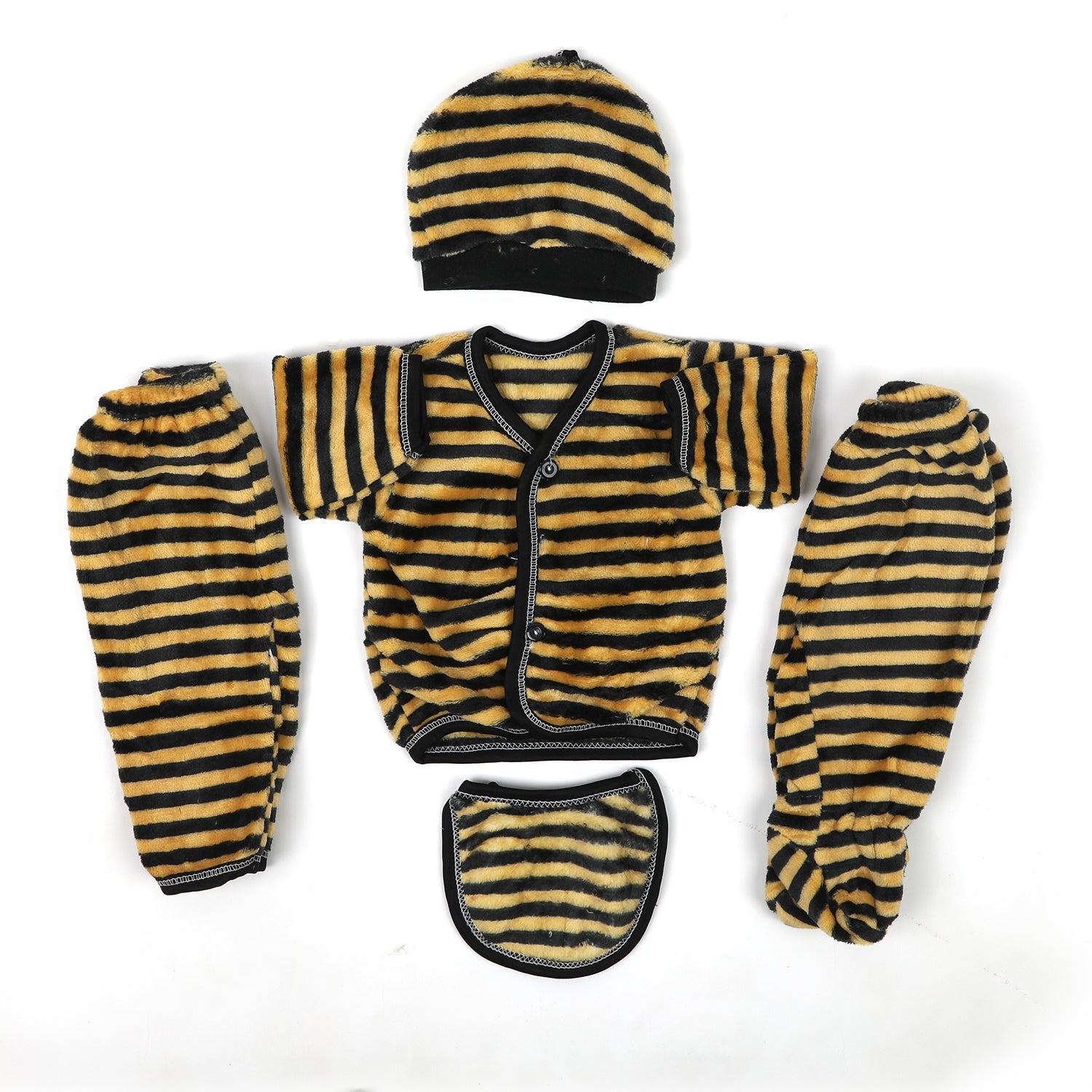 Newborn Boys 5PCS Suit - Yellow Black, Newborn Boys Sets & Suits, Chase Value, Chase Value
