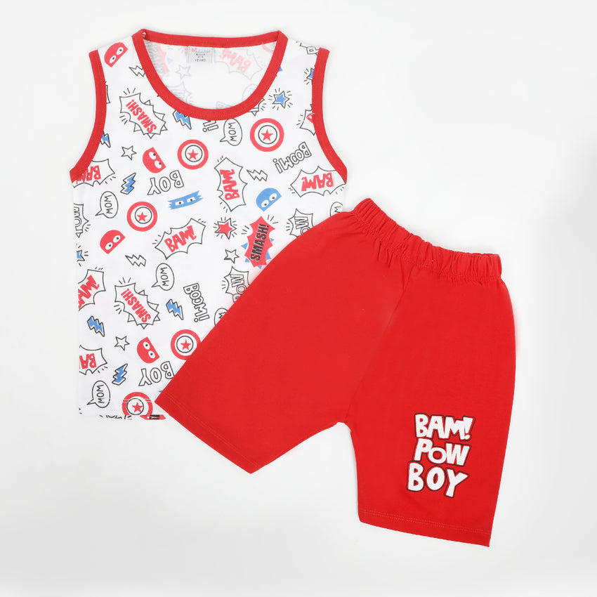 Boys Sando Suit - Red