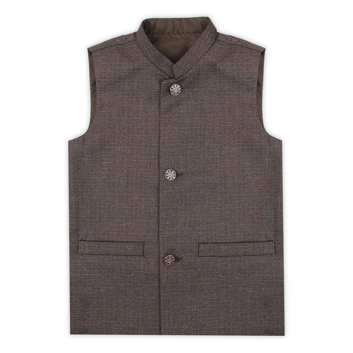 Boys Plain Waist Coat - Brown, Boys Waistcoats, Chase Value, Chase Value