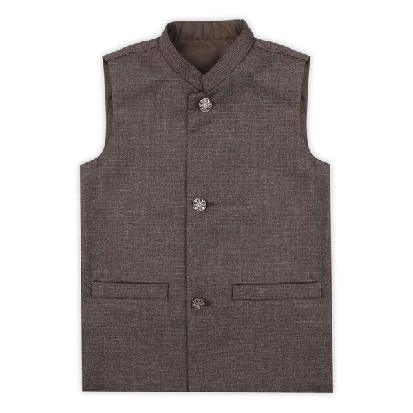 Boys Plain Waist Coat - Brown