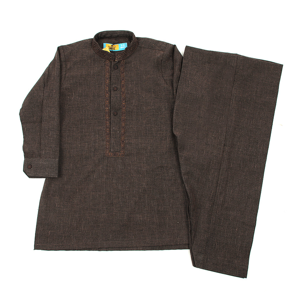 Eminent Boys Full Sleeves Shalwar Suits - Dark Brown, Boys Shalwar Kameez, Eminent, Chase Value