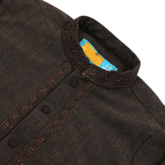 Eminent Boys Full Sleeves Shalwar Suits - Dark Brown