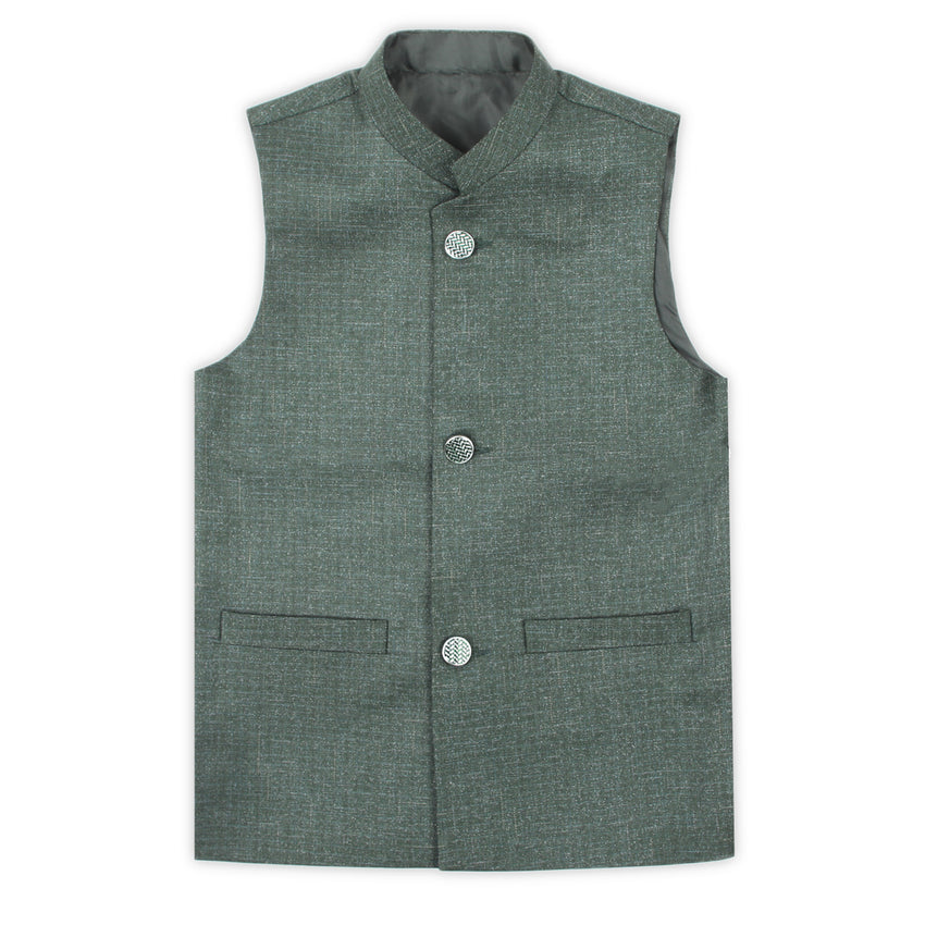 Boys Plain Waist Coat - Green