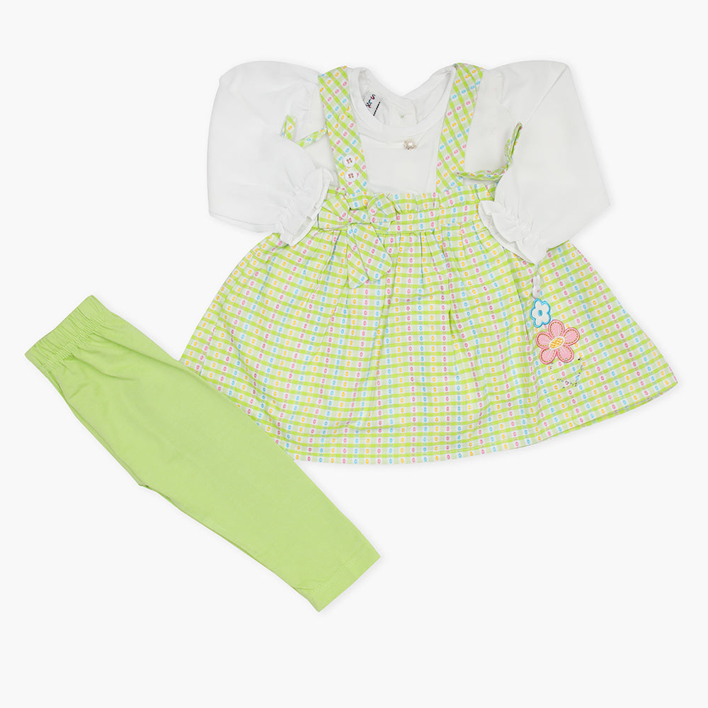 Newborn Girls Full Sleeves Suit - Green, Newborn Girls Winterwear, Chase Value, Chase Value