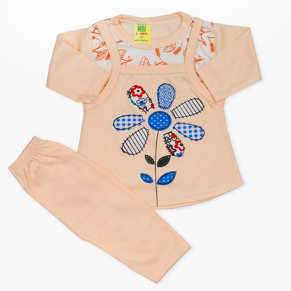 Newborn Girls Full Sleeves Suit - Peach, Newborn Girls Winterwear, Chase Value, Chase Value