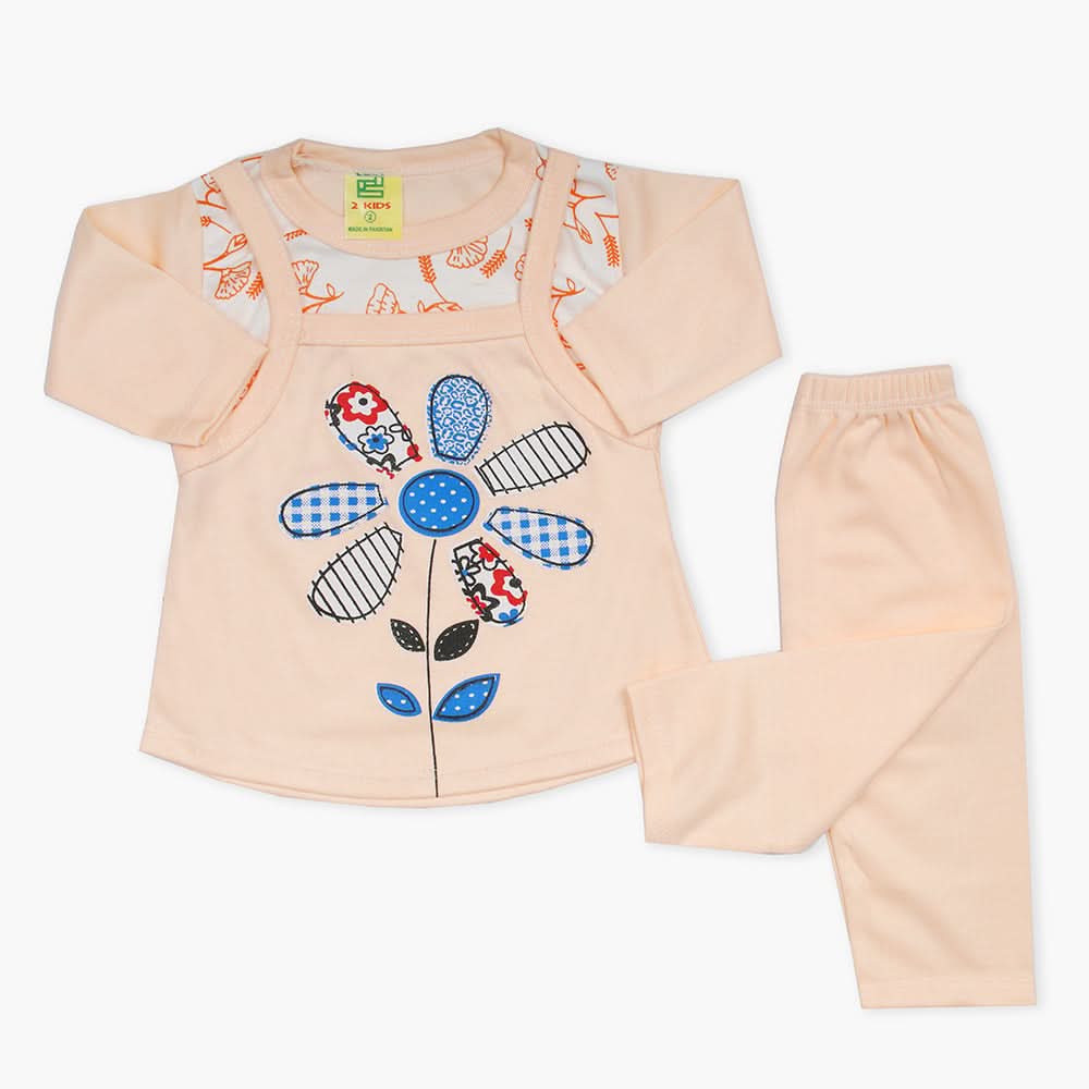 Newborn Girls Full Sleeves Suit - Peach, Newborn Girls Winterwear, Chase Value, Chase Value