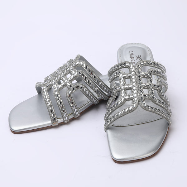 Eminent Women's Fancy Slipper - Silver