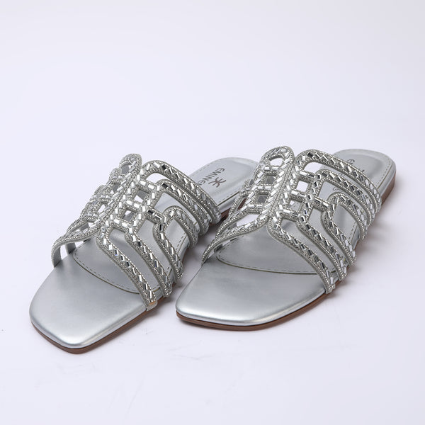 Eminent Women's Fancy Slipper - Silver