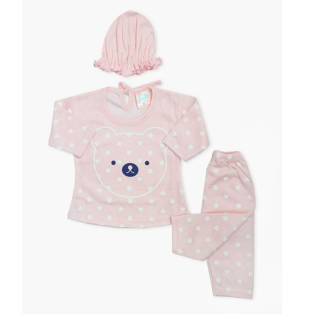 Newborn Girls Full Sleeves Suit - Light Pink, Newborn Girls Winterwear, Chase Value, Chase Value