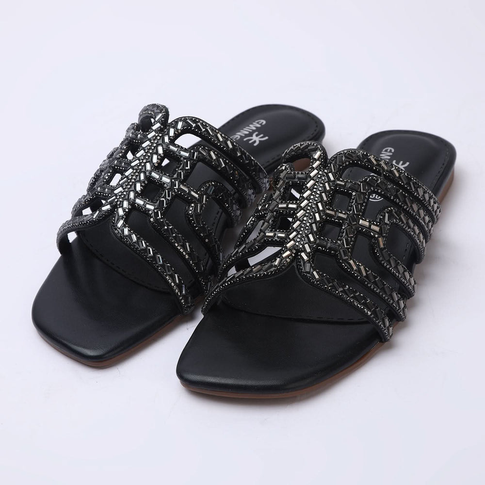 Eminent Women's Fancy Slipper - Black, Women Slippers, Chase Value, Chase Value