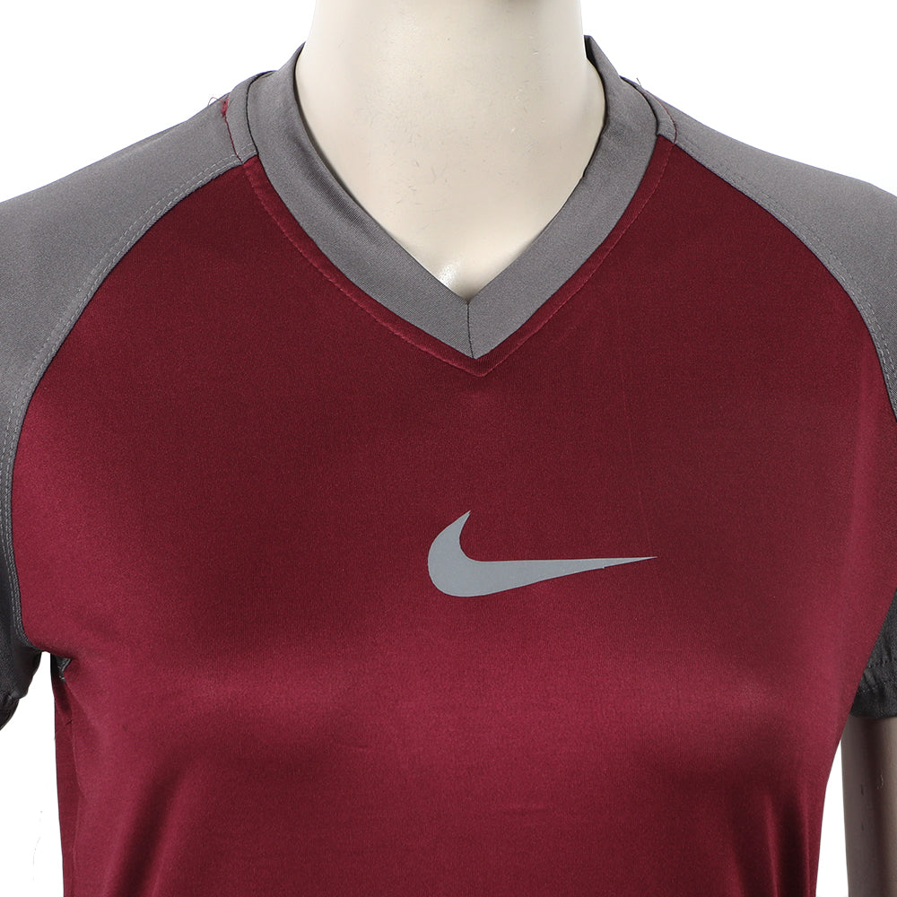 Women's Half Sleeves T-Shirt - Maroon, Women T-Shirts & Tops, Chase Value, Chase Value